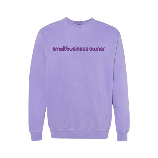 Violet Small Business Owner Embroidered Crewneck