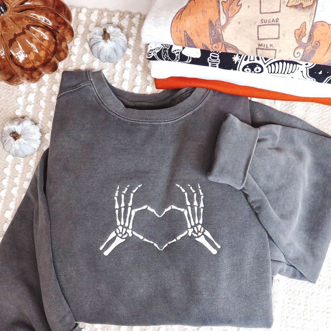 skellyhands embroidered sweatshirt